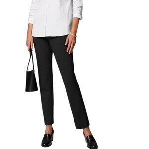 J. JILL Size XL Petite Ponte Slim Leg Black Pants Office Neutral Stretch Trouser